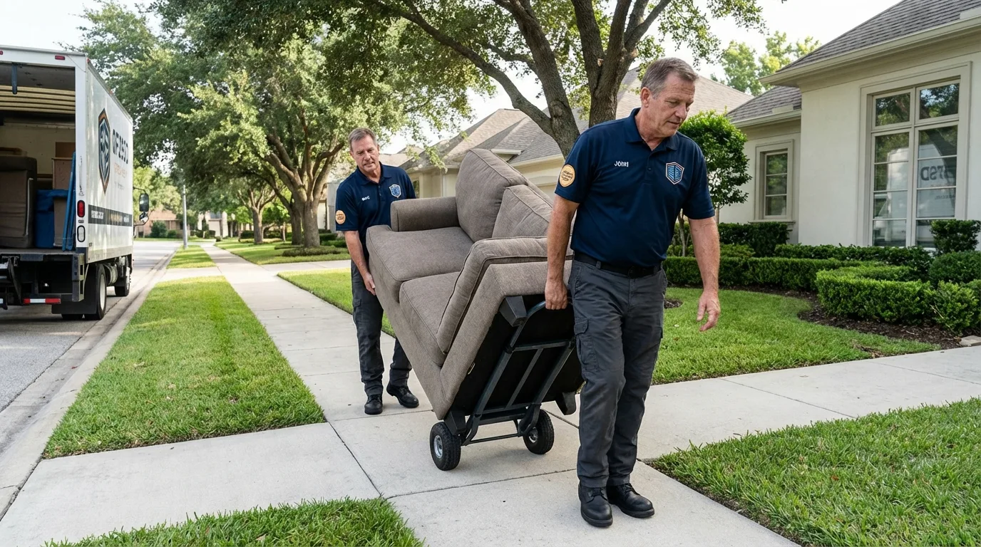 Local residential moving crew loading furniture in Decatur, TN